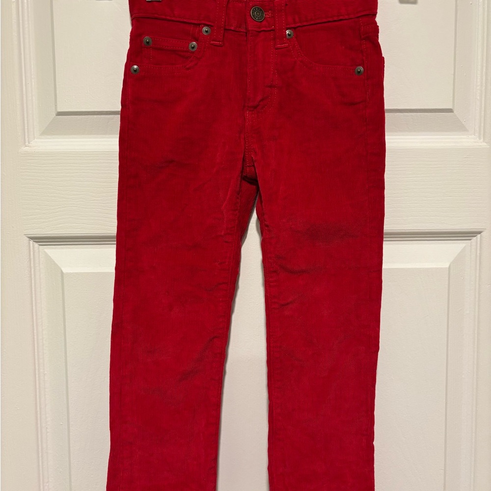 Stylish Red Kids Corduroy Pants - Picture 2 of 7